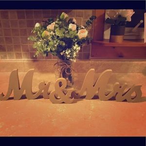 Wedding Decor -Mr. & Mrs. natural wood blocks